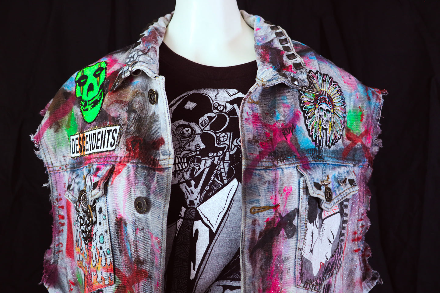 Punk Rock Vest- Guns and Roses